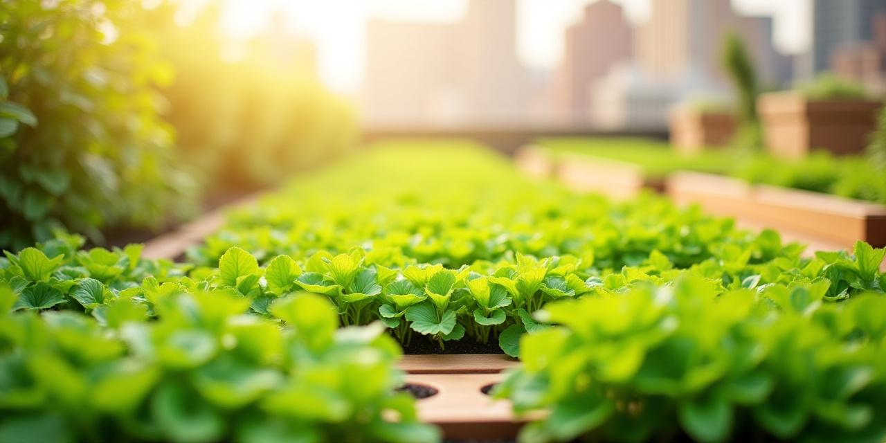 Lush urban garden background
